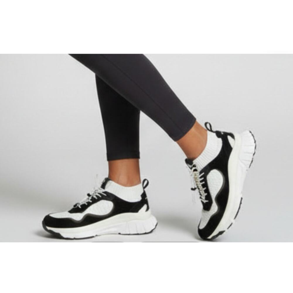 P448 F23 Lightning Knit Sock Sneakers Black White - Italy - Size 41 / 10.5 -11